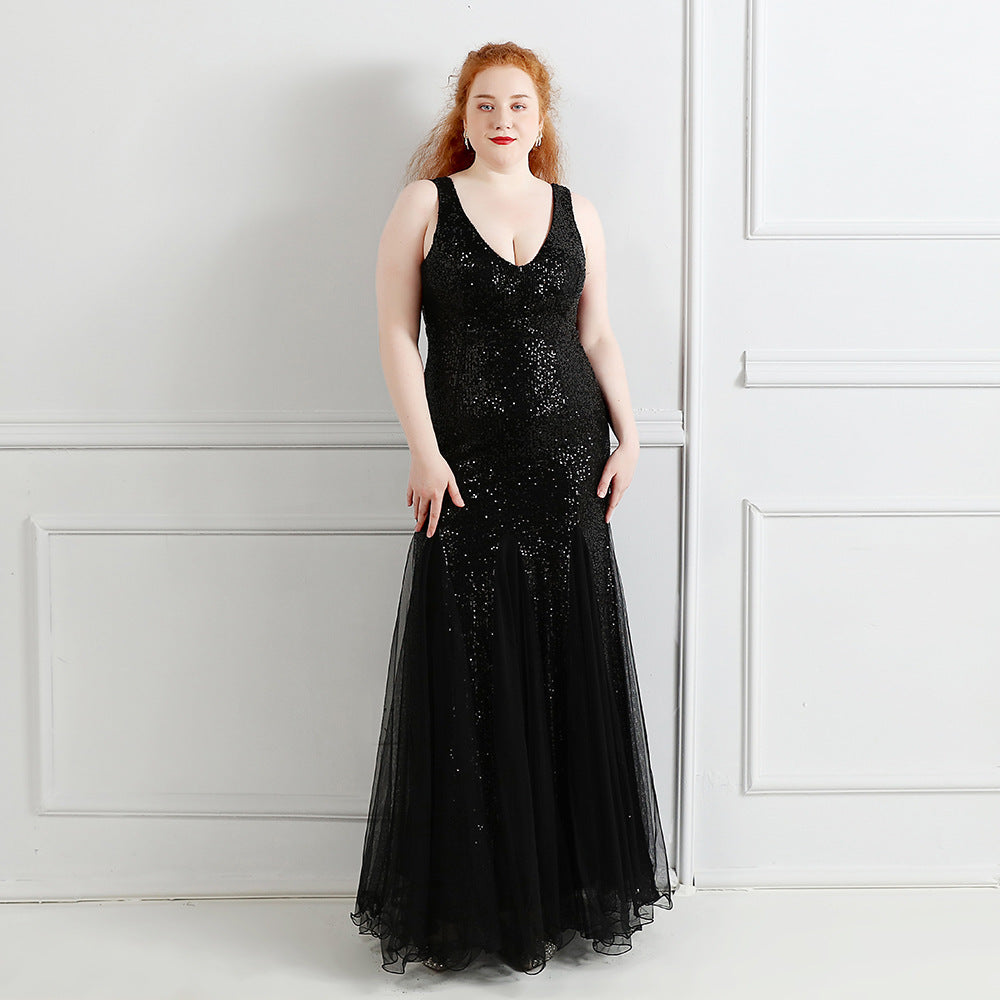 Fat Size Fat Beauty Costume Banquet Evening Dress - LODIMAE FASHION
