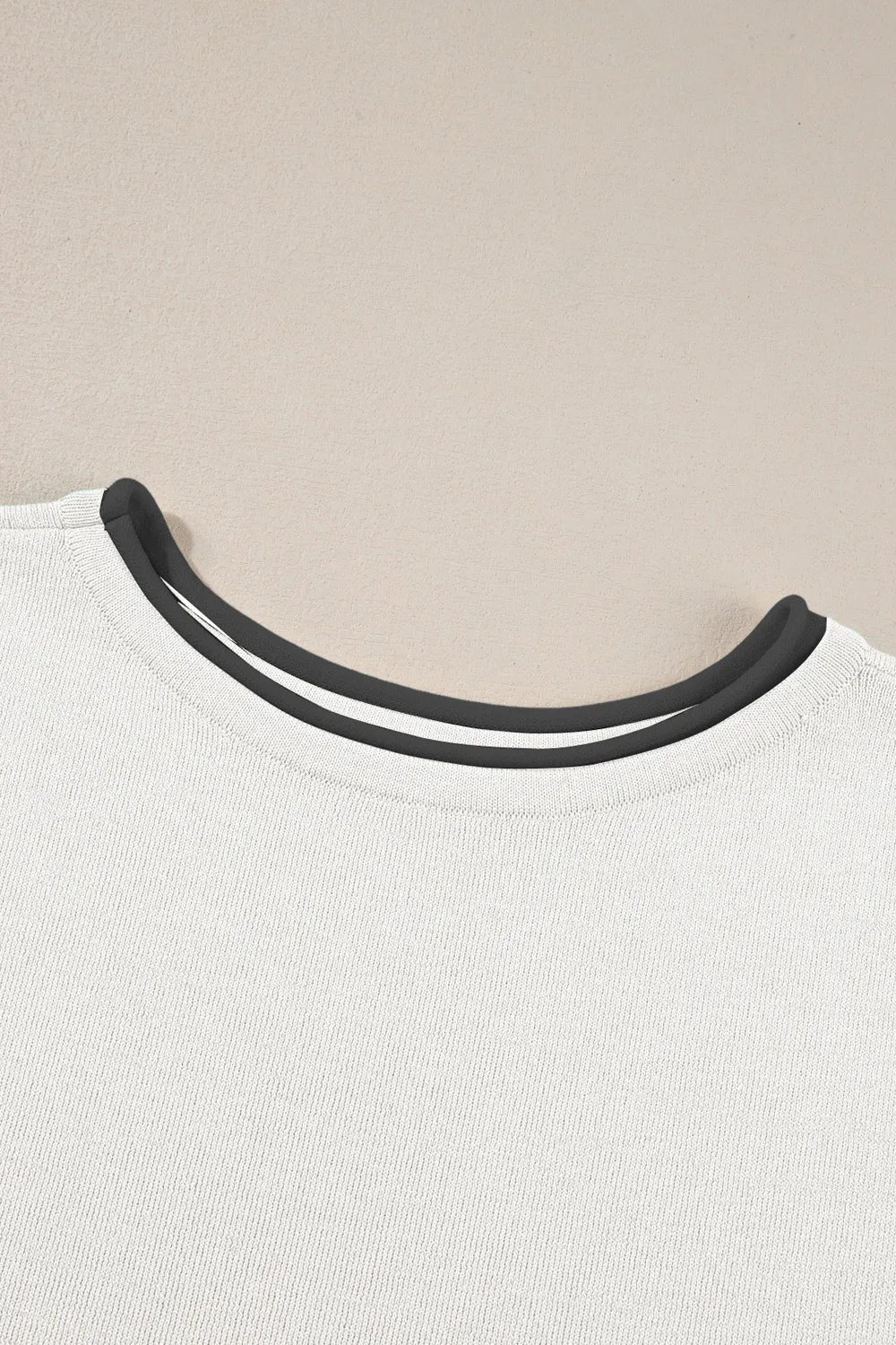 Contrast Trim Round Neck Top and Pants Set - LODIMAE FASHION