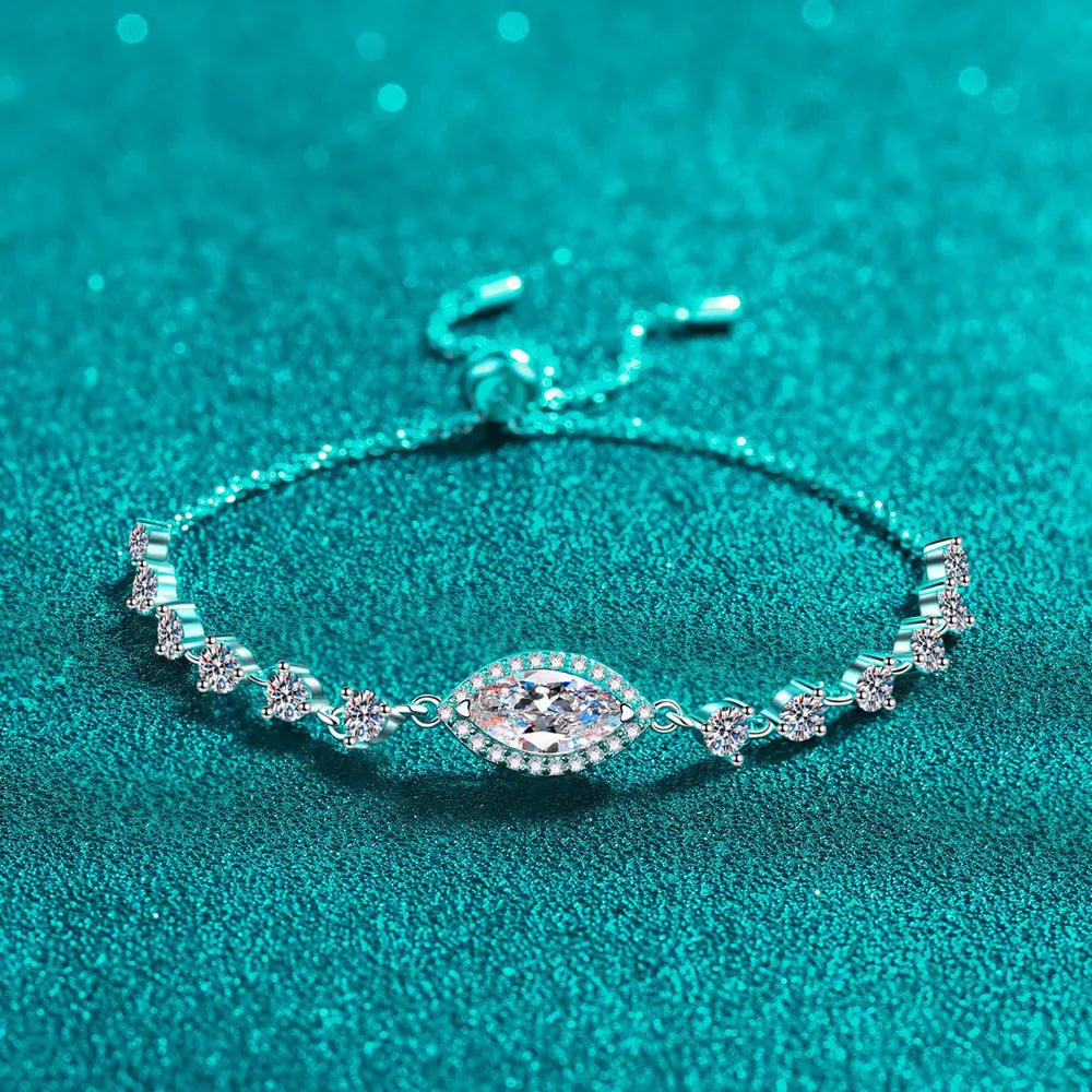 1 Carat Moissanite 925 Sterling Silver Bracelet - LODIMAE FASHION