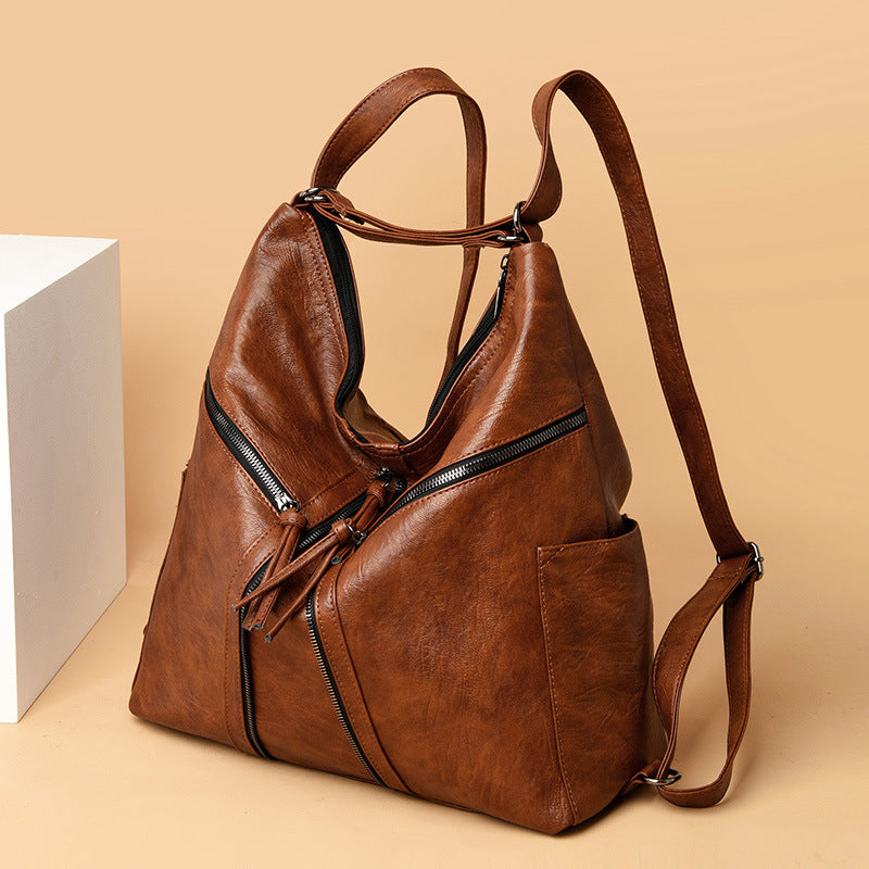 Soft Leather Versatile Leisure Shoulder Bag Multifunctional Backpack - LODIMAE FASHION
