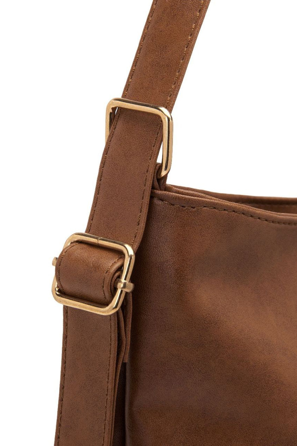 Women's Large Caramel PU Leather Laptop Tote Bag with Zipper - LODIMAE FASHION