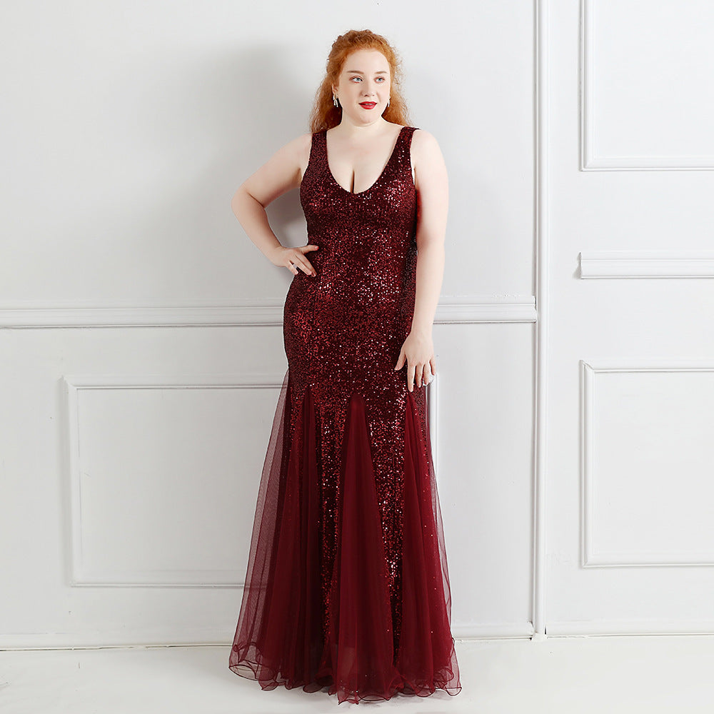 Fat Size Fat Beauty Costume Banquet Evening Dress - LODIMAE FASHION