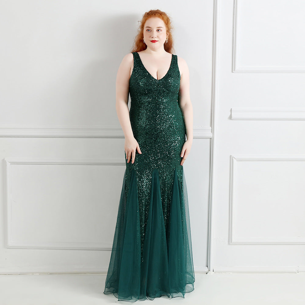 Fat Size Fat Beauty Costume Banquet Evening Dress - LODIMAE FASHION