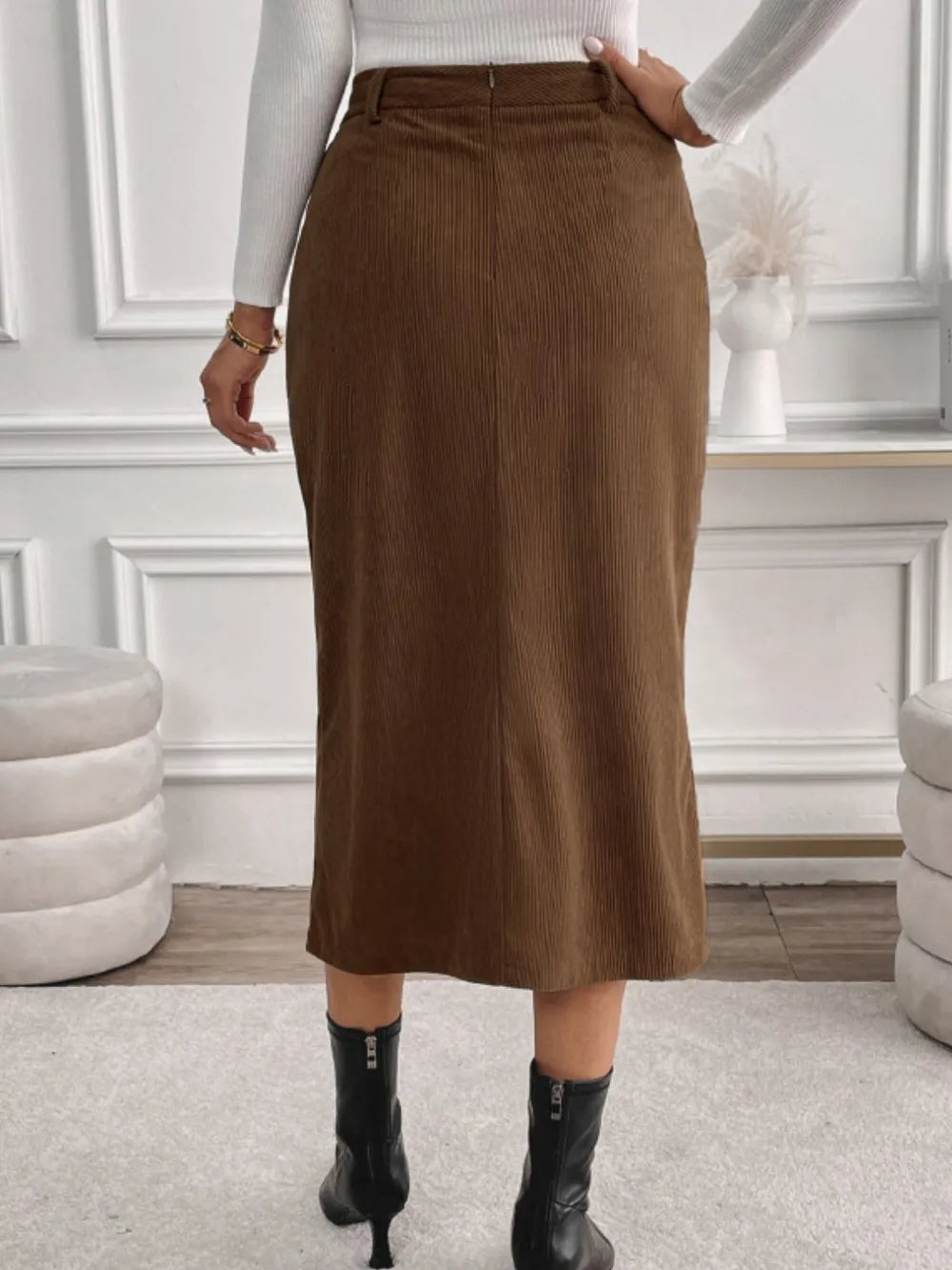 Perfee Slit Midi Skirt with Pockets - LODIMAE FASHION