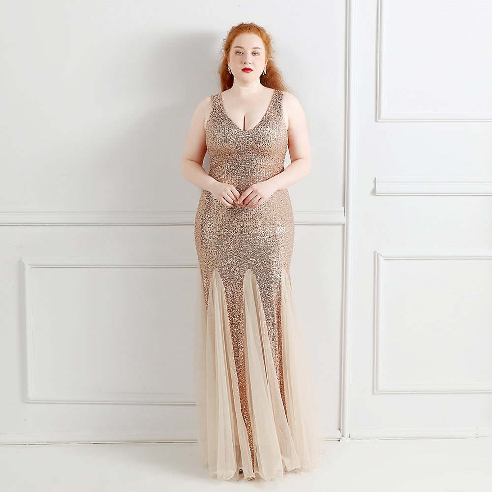 Fat Size Fat Beauty Costume Banquet Evening Dress - LODIMAE FASHION