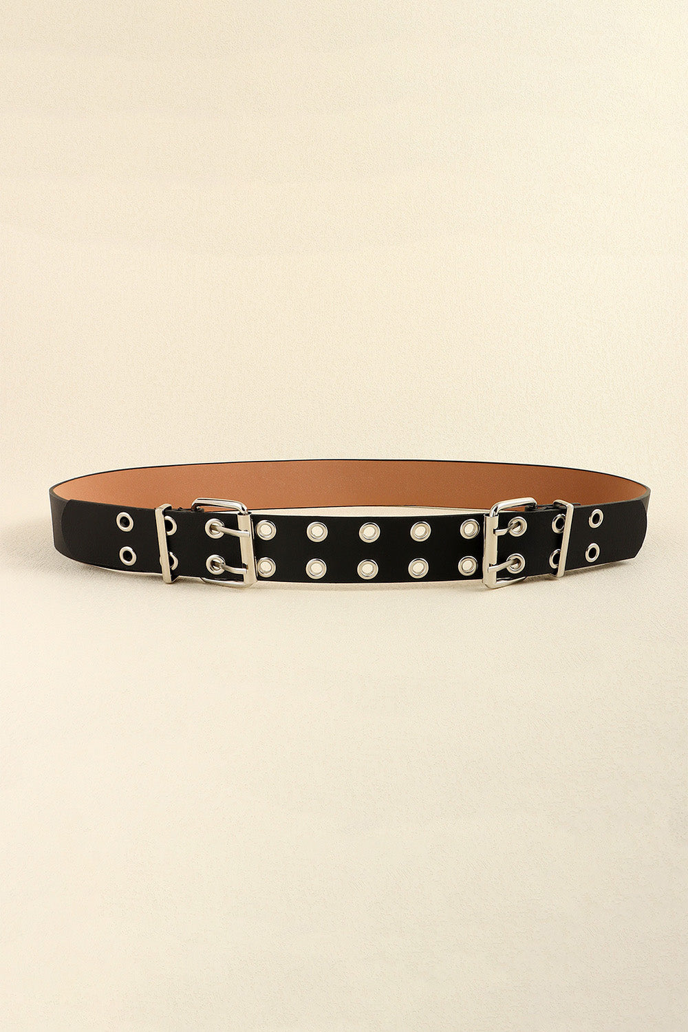 PU Leather Two Row Eyelet Belt - LODIMAE FASHION
