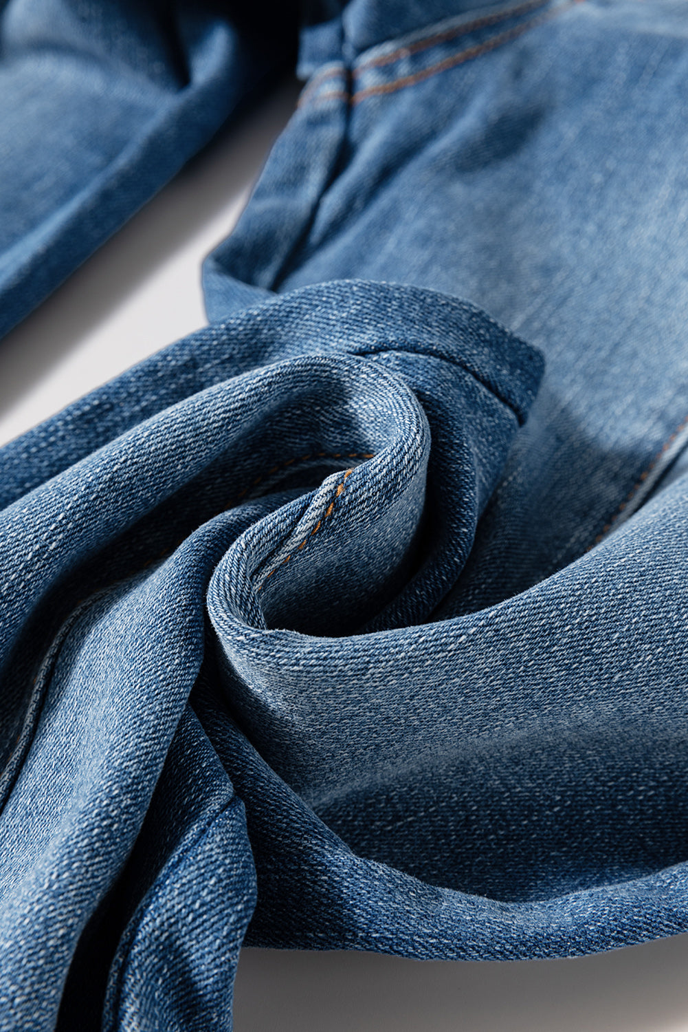 Sail Blue High Waist Button Raw Hem Jeans - LODIMAE FASHION
