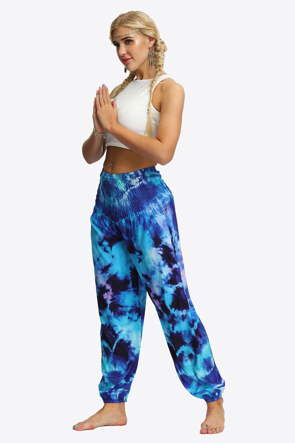 Tie-Dye Smocked Joggers - LODIMAE FASHION