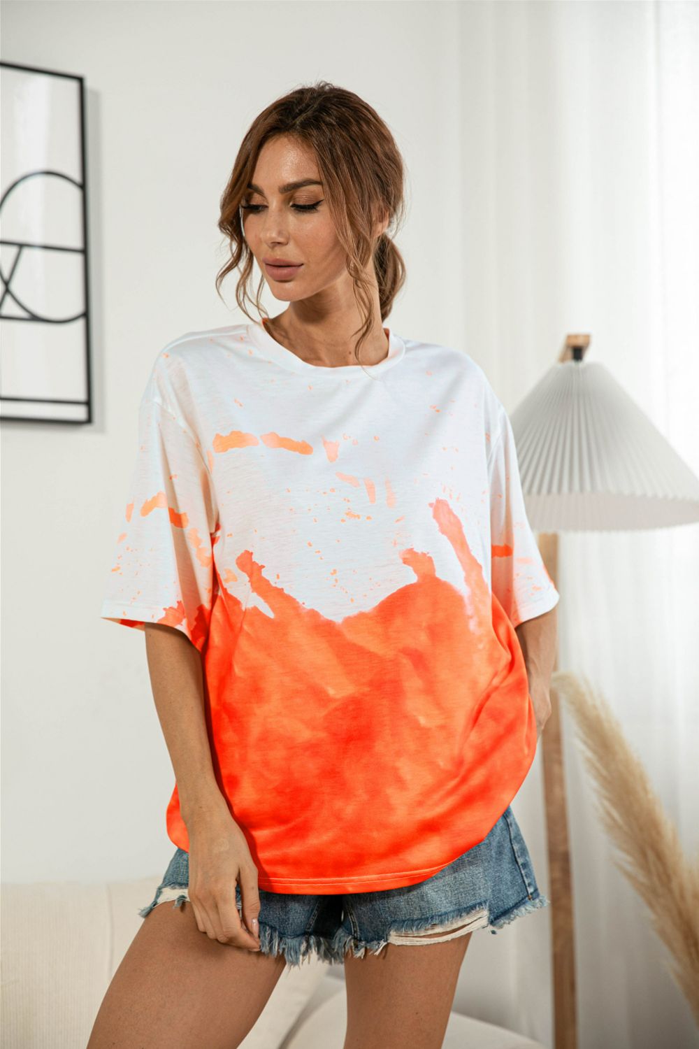Tie-Dye Round Neck Tee Shirt - LODIMAE FASHION