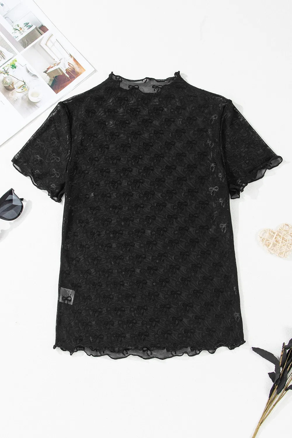Sheer Mesh Short Sleeve Top - LODIMAE FASHION