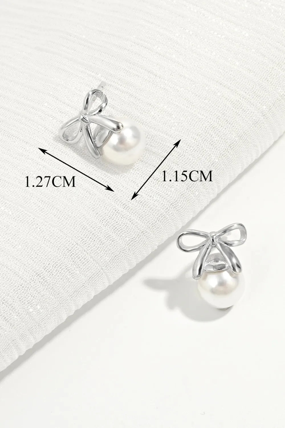 925 Sterling Silver Pearl Bow Earrings - LODIMAE FASHION