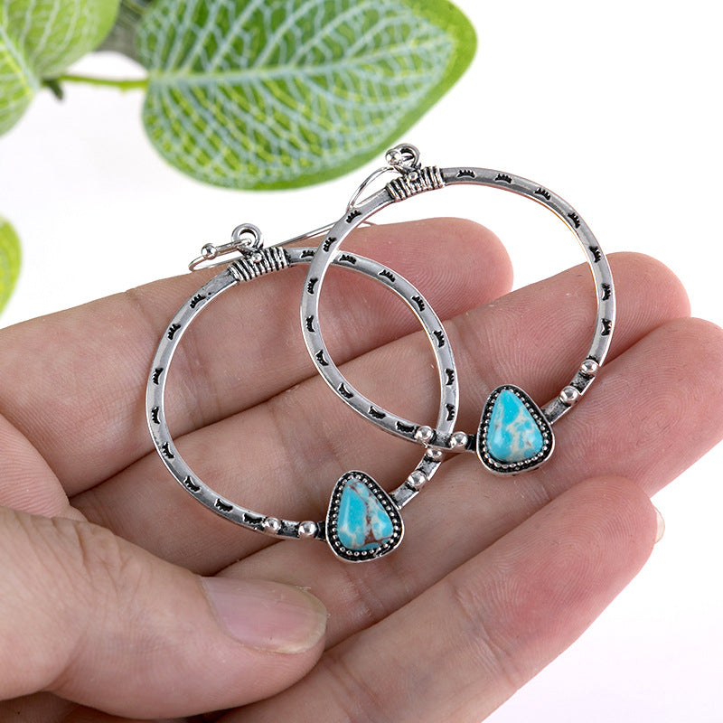 Artificial Turquoise Drop Earrings – Elegant Boho Jewelry for Women - LODIMAE FASHION
