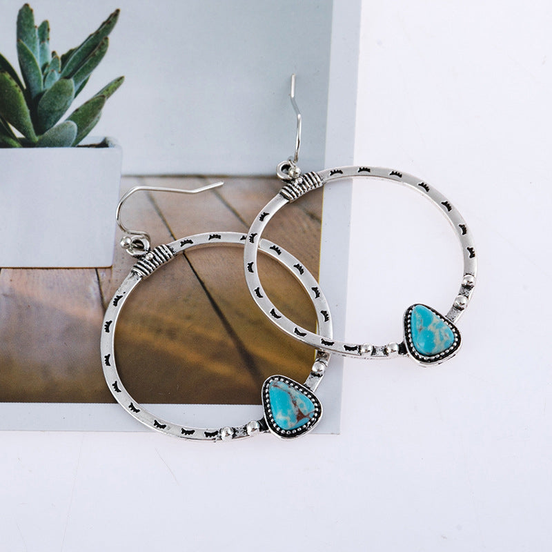 Artificial Turquoise Drop Earrings – Elegant Boho Jewelry for Women - LODIMAE FASHION