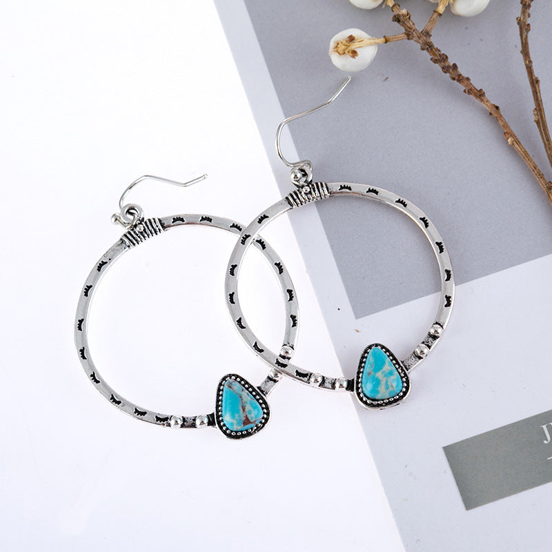 Artificial Turquoise Drop Earrings – Elegant Boho Jewelry for Women - LODIMAE FASHION