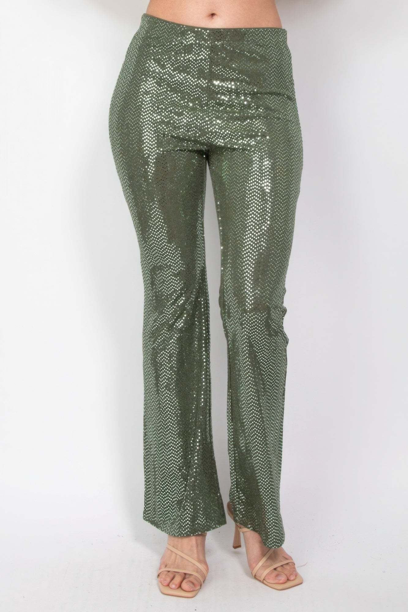 Sequined Fit & Flare Midrise Pants - LODIMAE FASHION