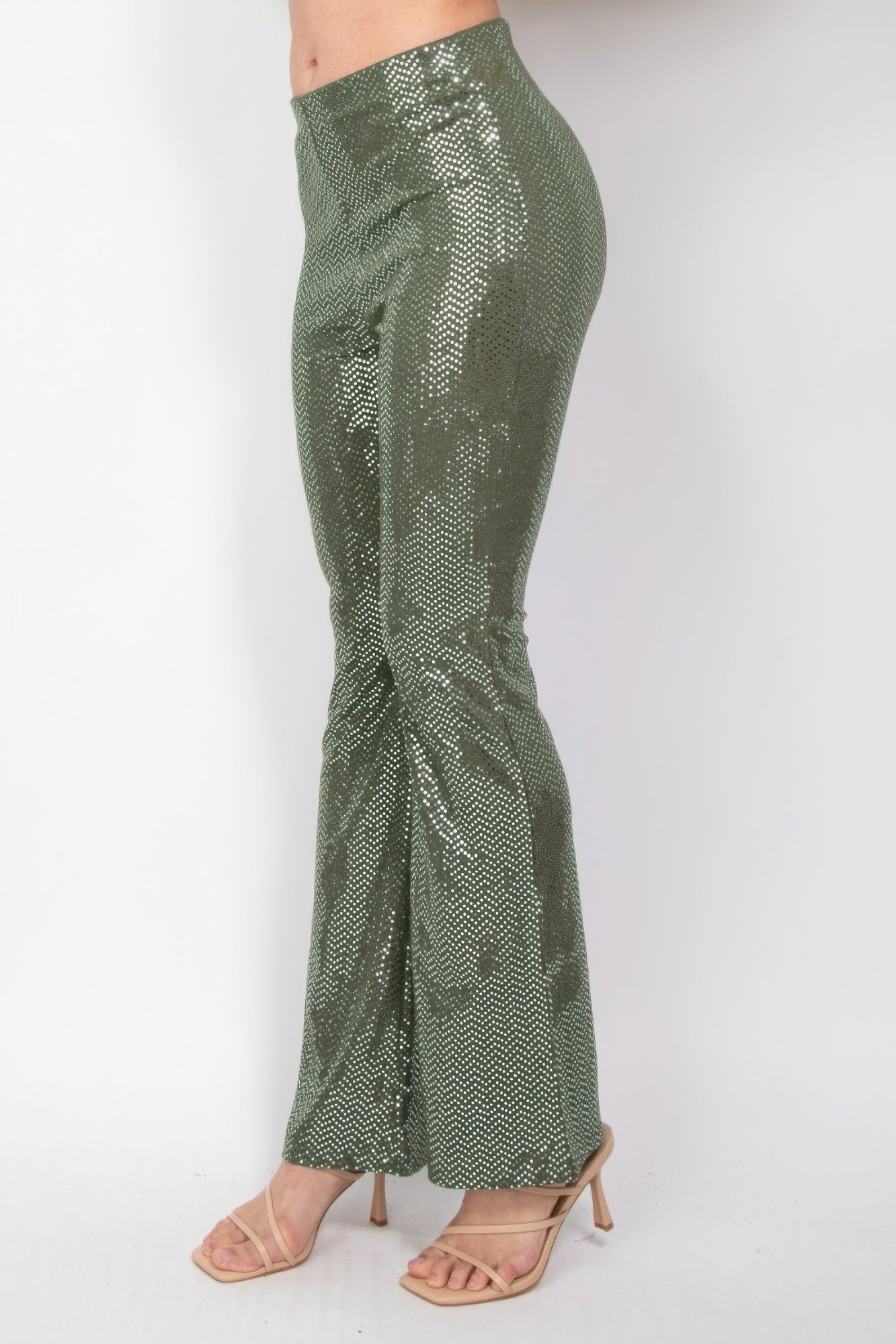 Sequined Fit & Flare Midrise Pants - LODIMAE FASHION