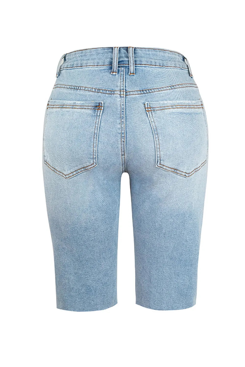 Distressed Pocketed Denim Shorts - LODIMAE FASHION