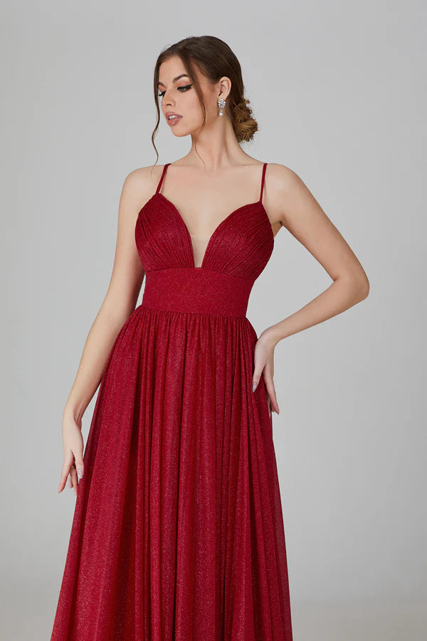 Timeless Charm: Effortless Wine Prom Gown - Grace beauty H&C