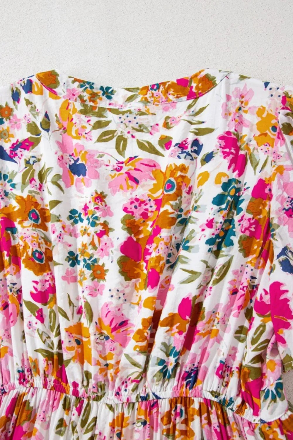 Floral V-Neck Dress with Pockets – Casual Short Sleeve Summer Fashion - LODIMAE FASHION