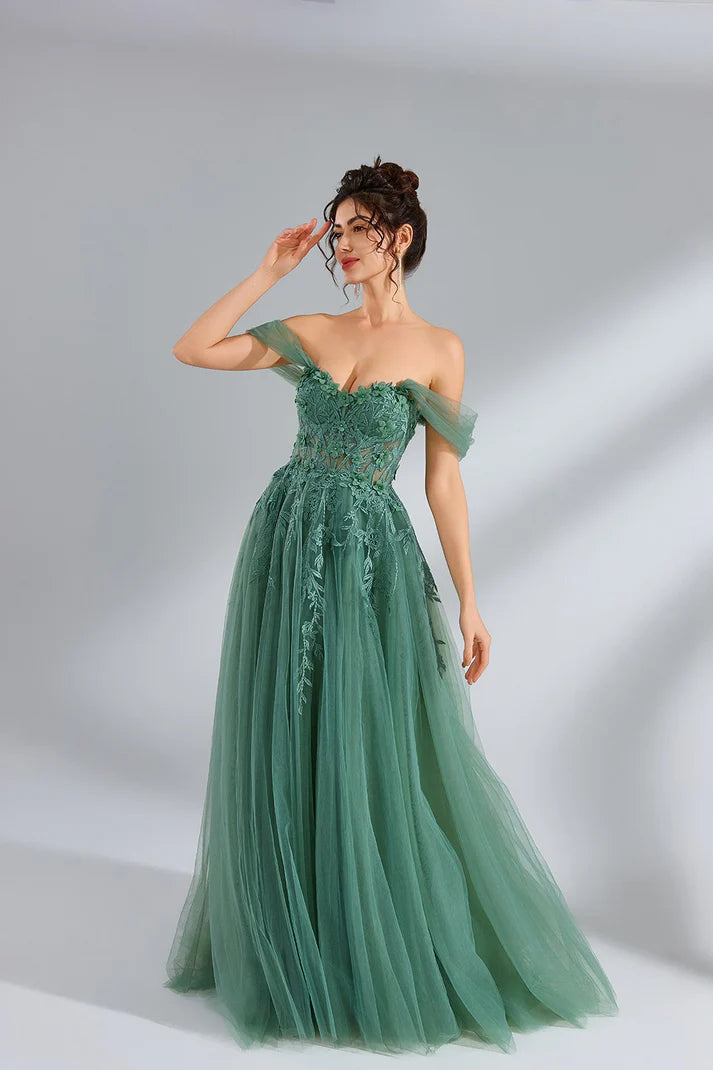 Lace Strapless Prom Dress - Grace beauty H&C