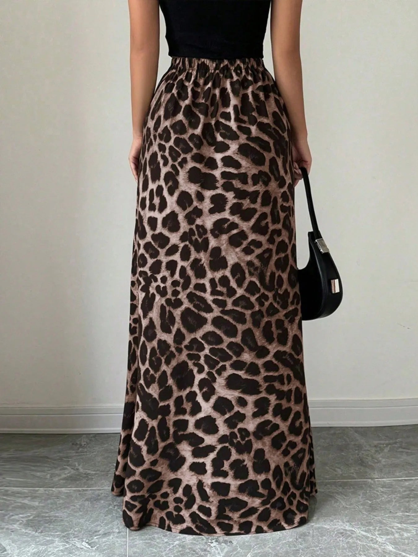 Leopard Print High-Waisted Maxi Skirt - LODIMAE FASHION
