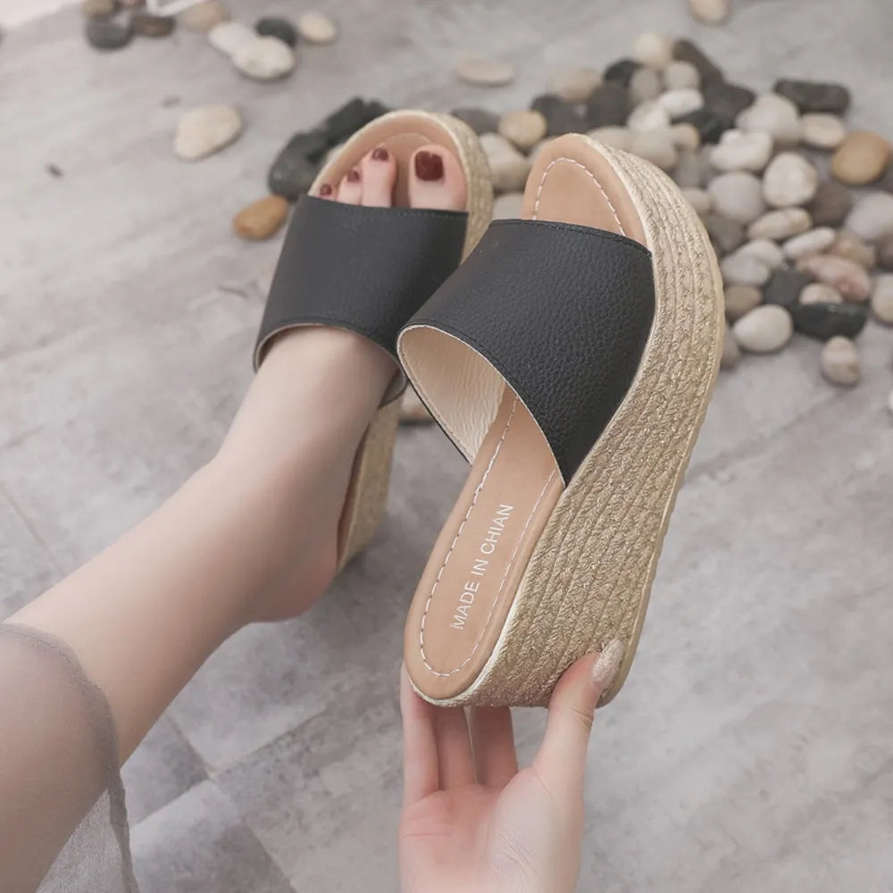 PU Leather Open Toe Sandals - LODIMAE FASHION