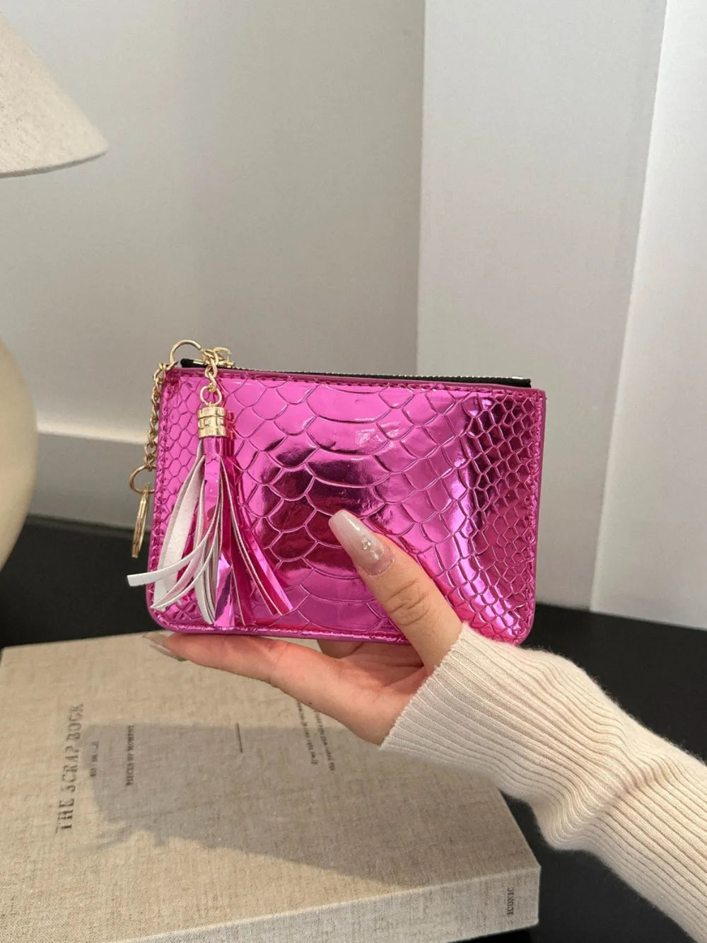 PU Leather Tassel Trim Card Case – Chic Wallet for Cards & Cash - LODIMAE FASHION