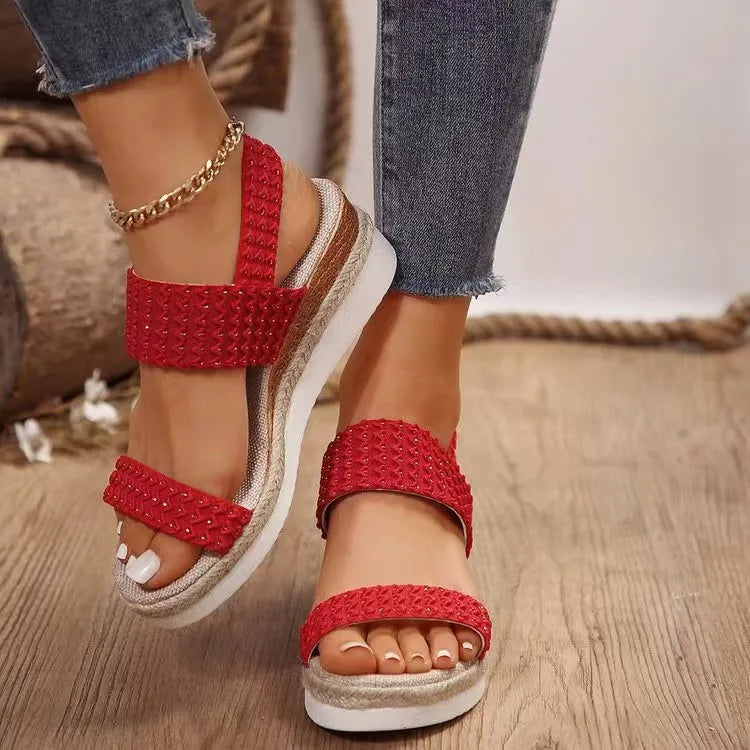 Peep Toe Wedge Sandals - LODIMAE FASHION