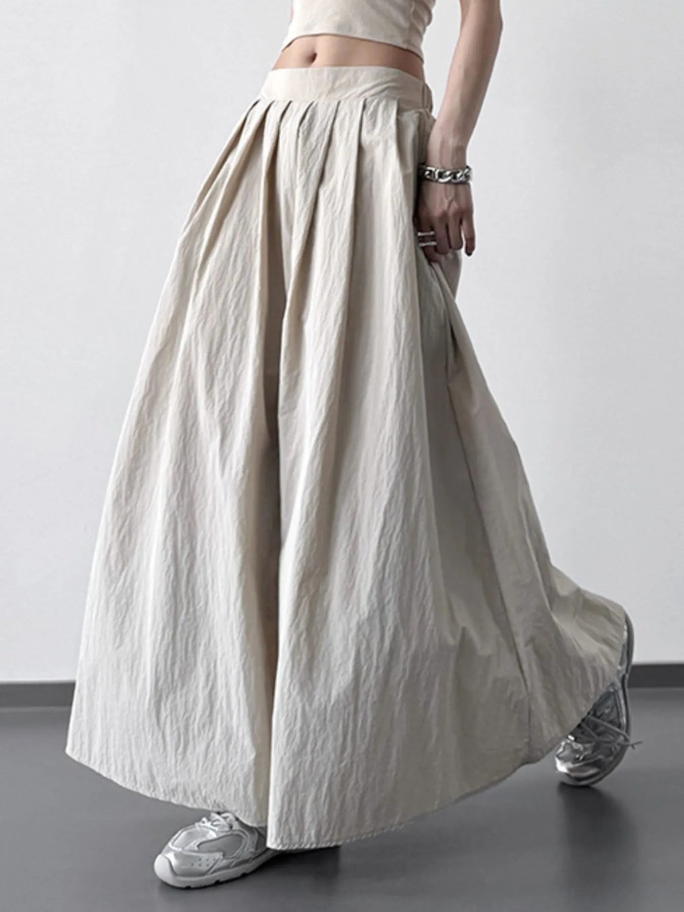 Pleated Linen Maxi Skirt - LODIMAE FASHION