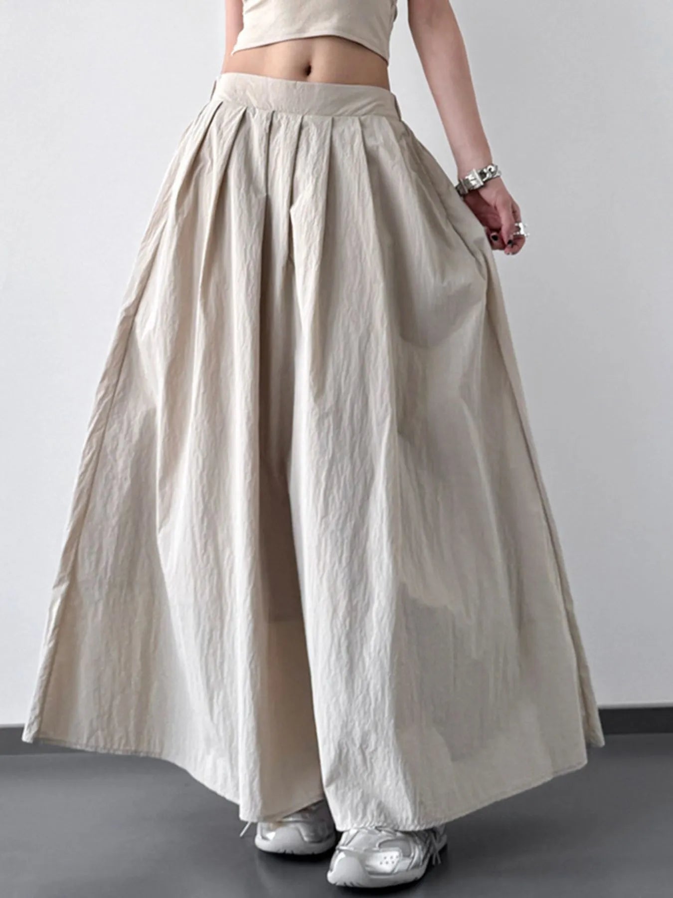 Pleated Linen Maxi Skirt - LODIMAE FASHION