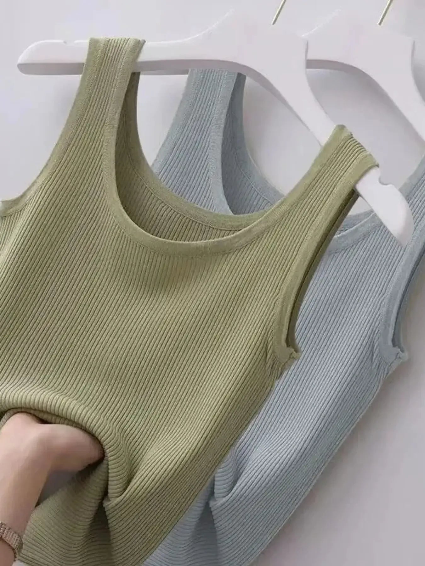 Plus Size Ribbed Knit Scoop Neck Tank Top - LODIMAE FASHION