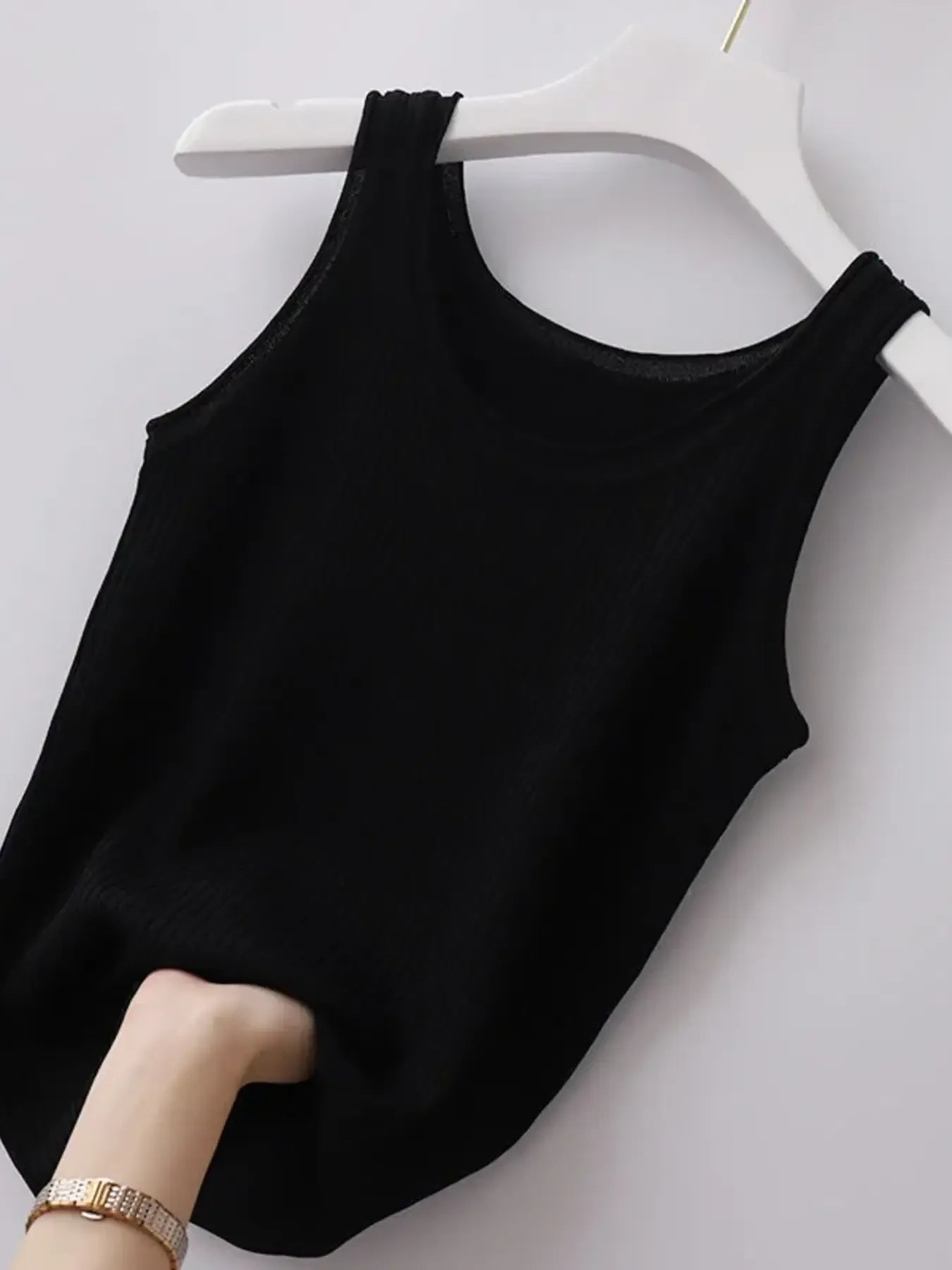 Plus Size Ribbed Knit Scoop Neck Tank Top - LODIMAE FASHION