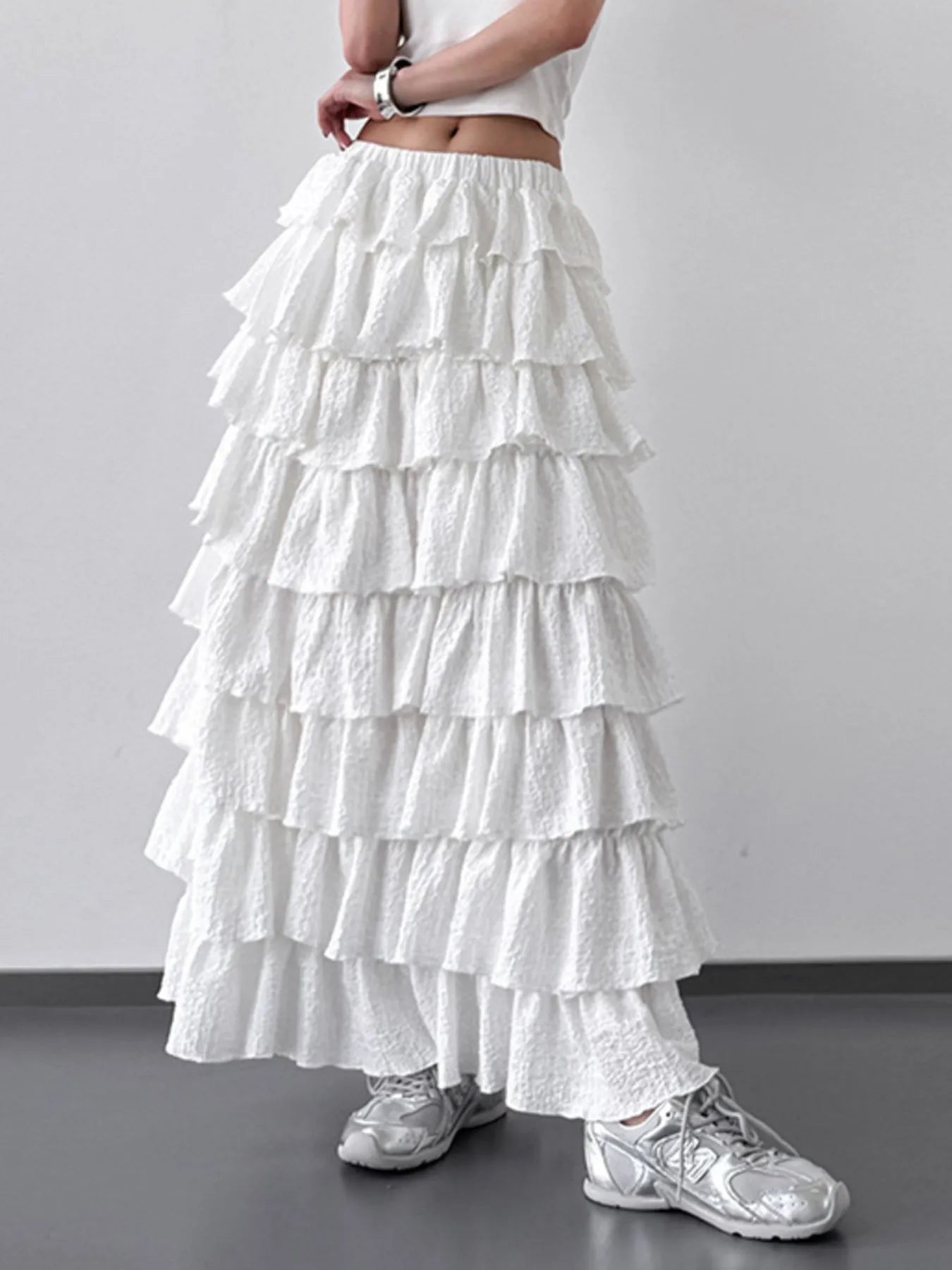 Ruffle Layered Maxi Skirt - LODIMAE FASHION