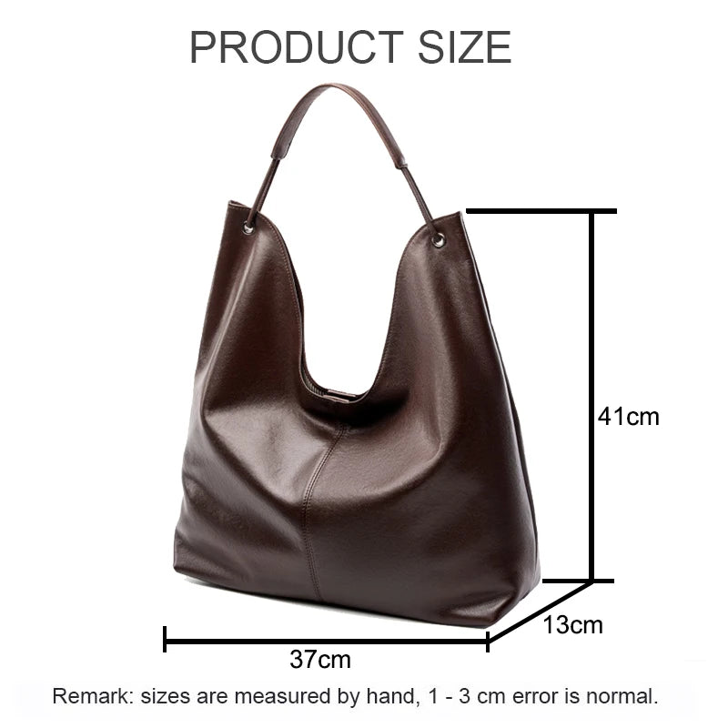 New Women's Large Capacity Genuine Leather Handbag Fashion Single Shoulder Underarm Bag for Ladies Commuting Stylish Girls Bag - LODIMAE FASHION