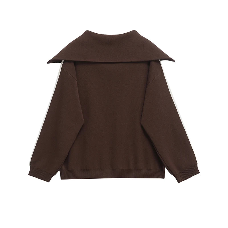 Women Fashion 2 Piece Set Brown Pullover Sweatshirts - LODIMAE FASHION