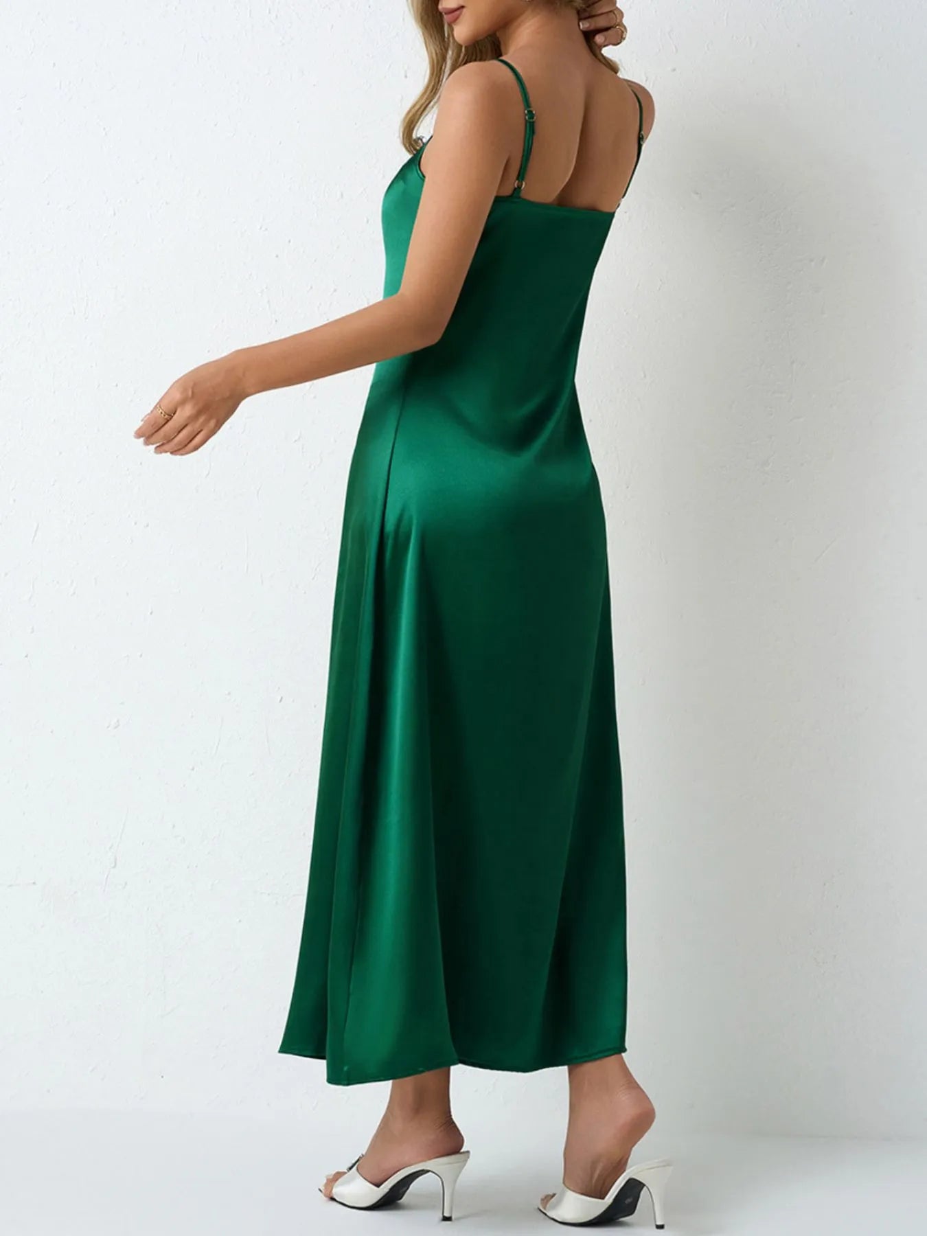 Satin Cowl Neck Cami Dress - LODIMAE FASHION