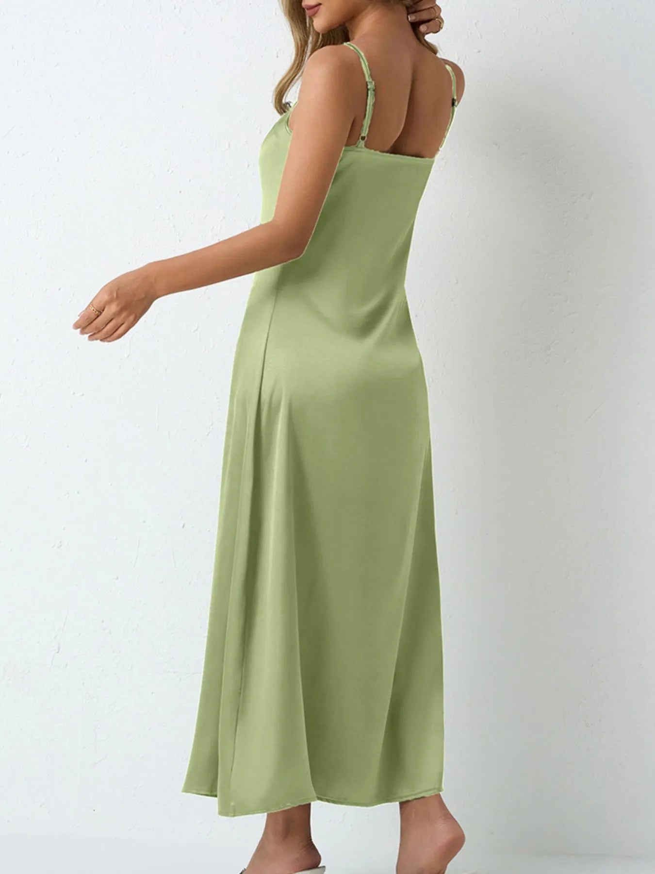 Satin Cowl Neck Cami Dress - LODIMAE FASHION