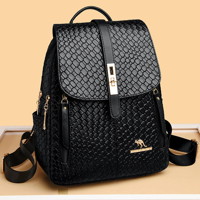 Luxury Women Leather Backpacks for Girls Sac A Dos - LODIMAE FASHION