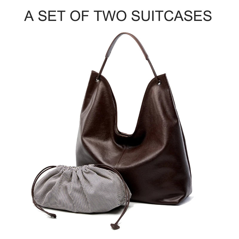 New Women's Large Capacity Genuine Leather Handbag Fashion Single Shoulder Underarm Bag for Ladies Commuting Stylish Girls Bag - LODIMAE FASHION