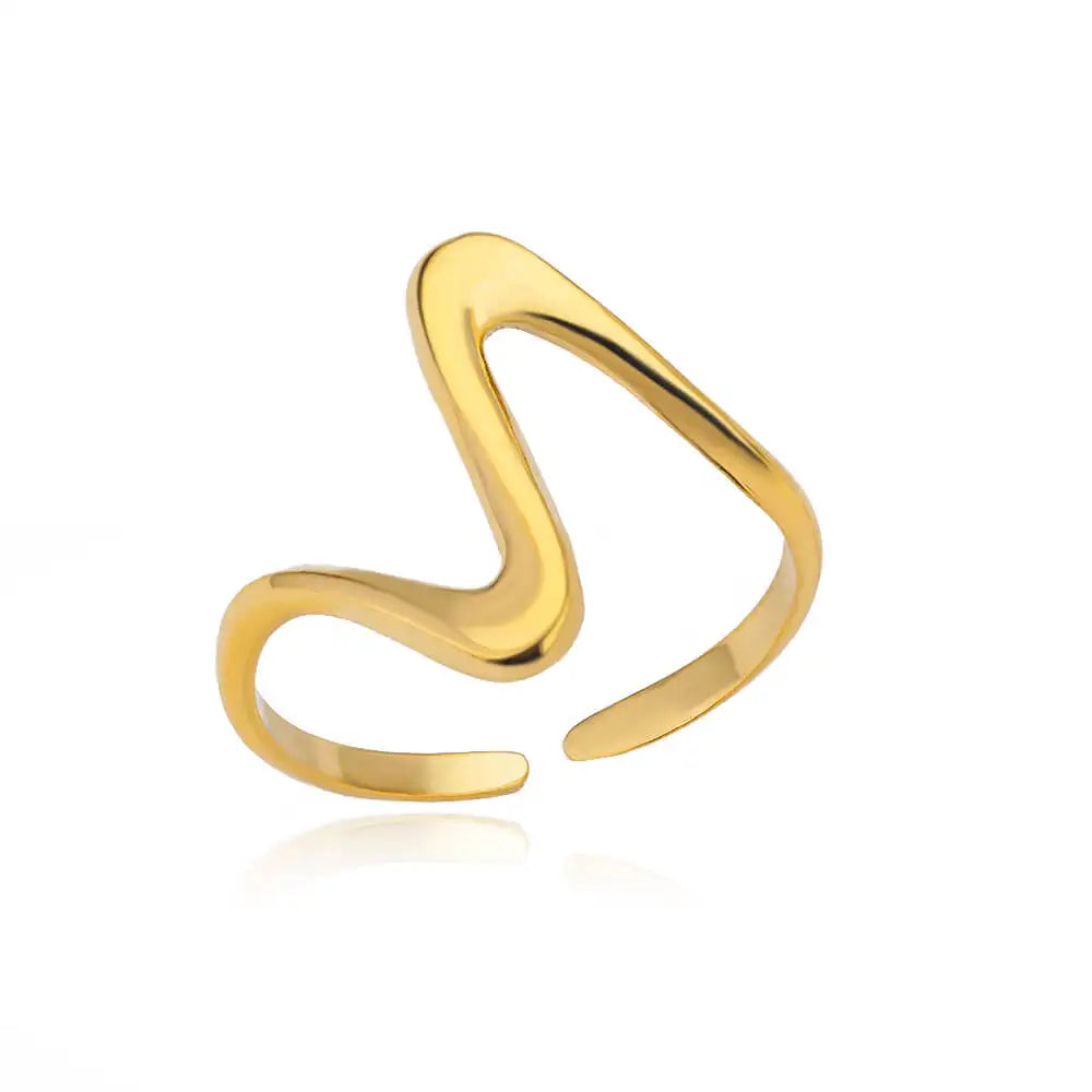 Stainless Steel Rings for Women Waterproof Open Gold Color Ring Wedding Couple Band Jewelry Gifts Free Shipping Items anillos - LODIMAE FASHION