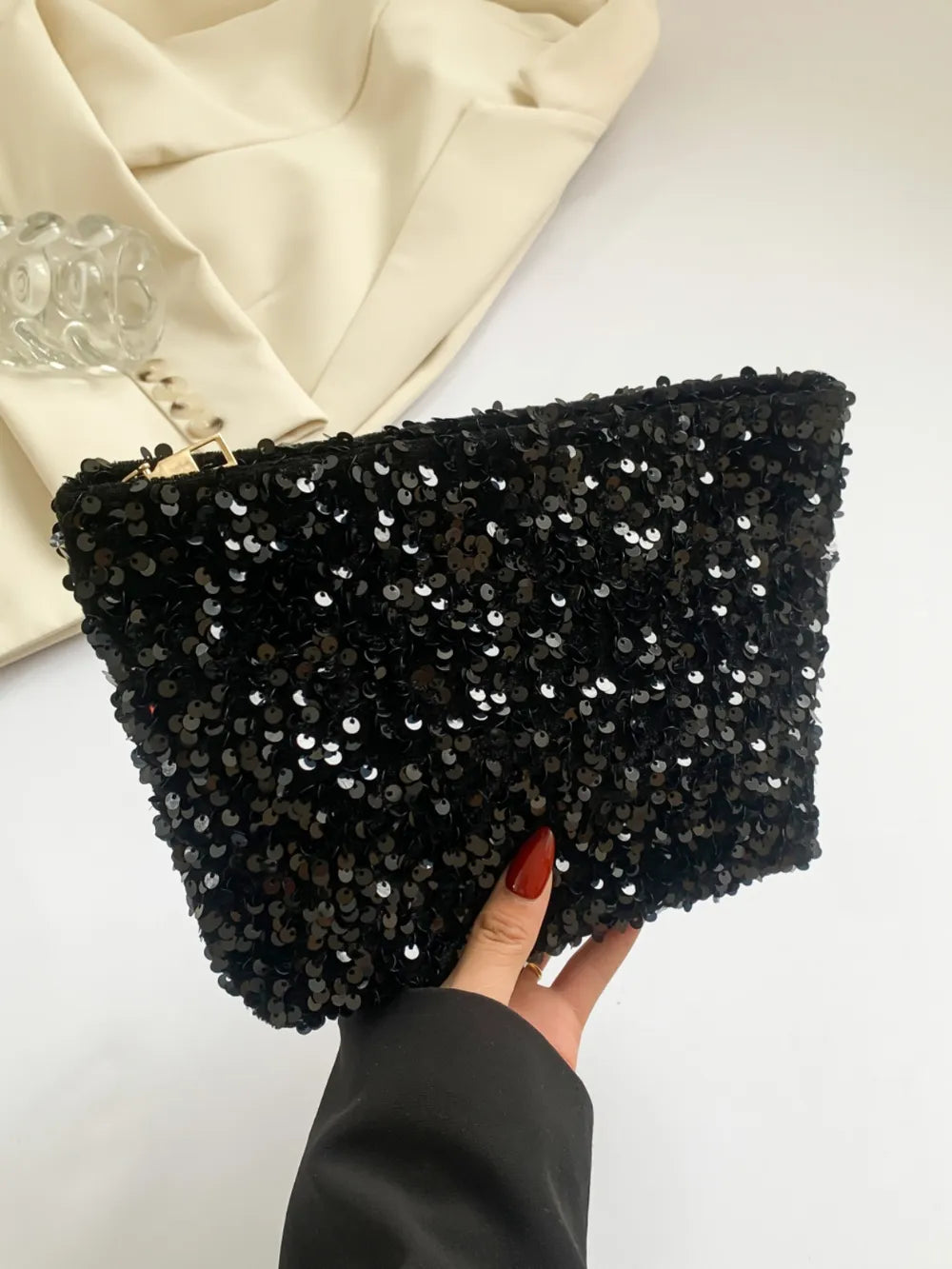 Sequin Clutch with Zipper - LODIMAE FASHION