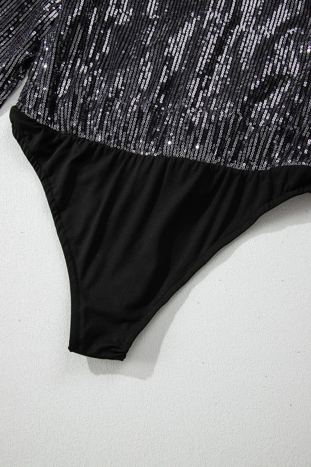 Sequin Surplice Long Sleeve Bodysuit - LODIMAE FASHION