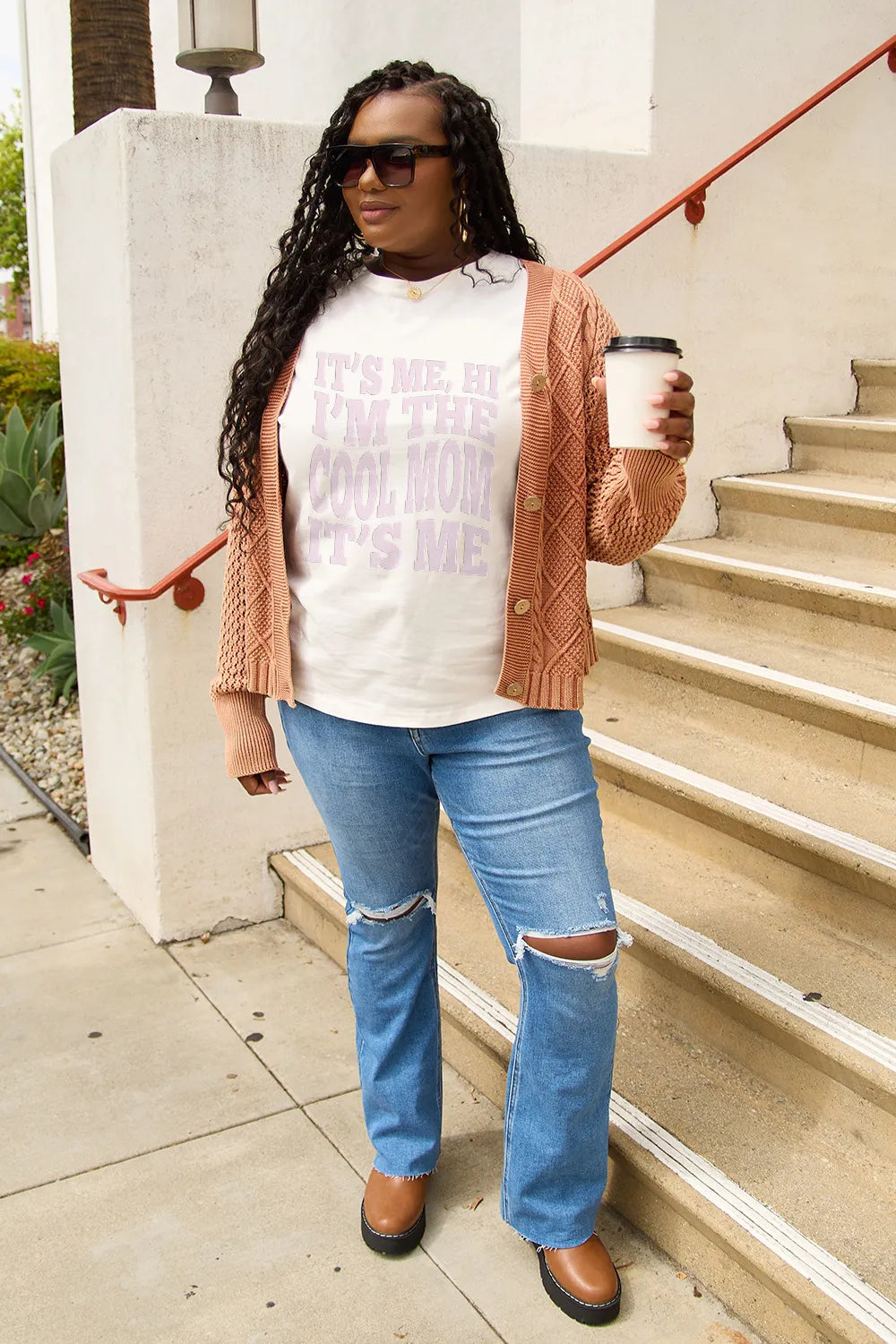 Simply Love Full Size IT'S ME,HI I'M THE COOL MOM IT'S ME Round Neck T-Shirt - LODIMAE FASHION