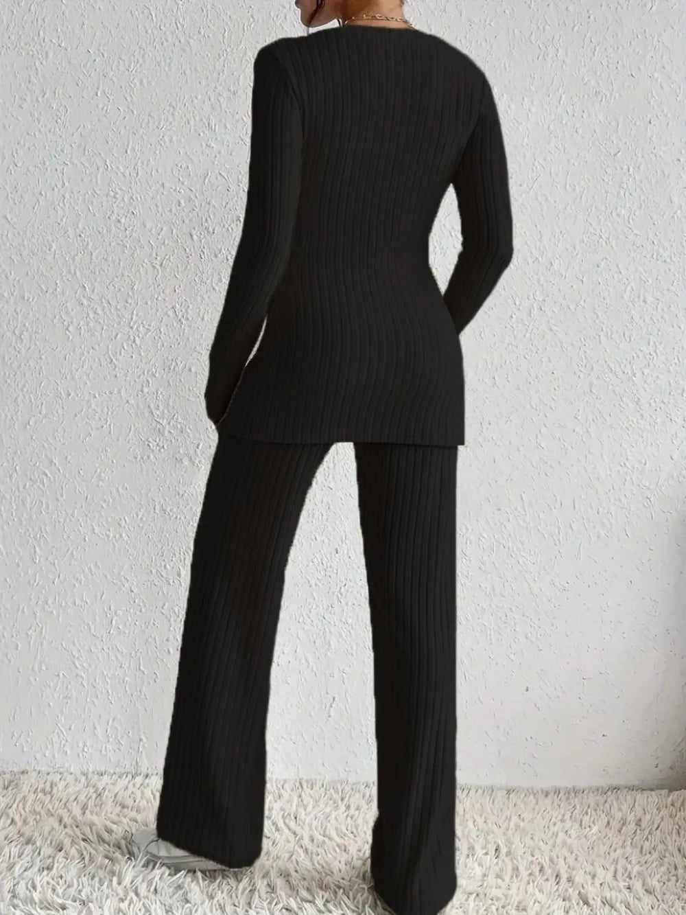 Surplice Long Sleeve Top and Pants Set - LODIMAE FASHION