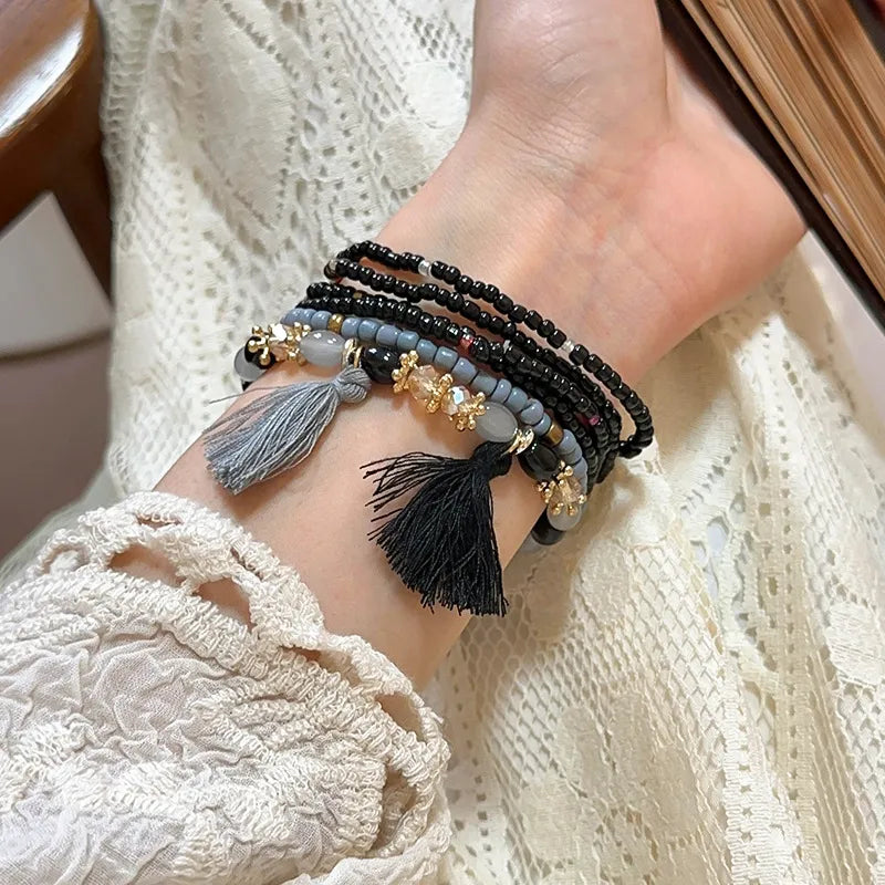 Tassel Rice Bead Bracelet – Handmade Boho Jewelry - LODIMAE FASHION