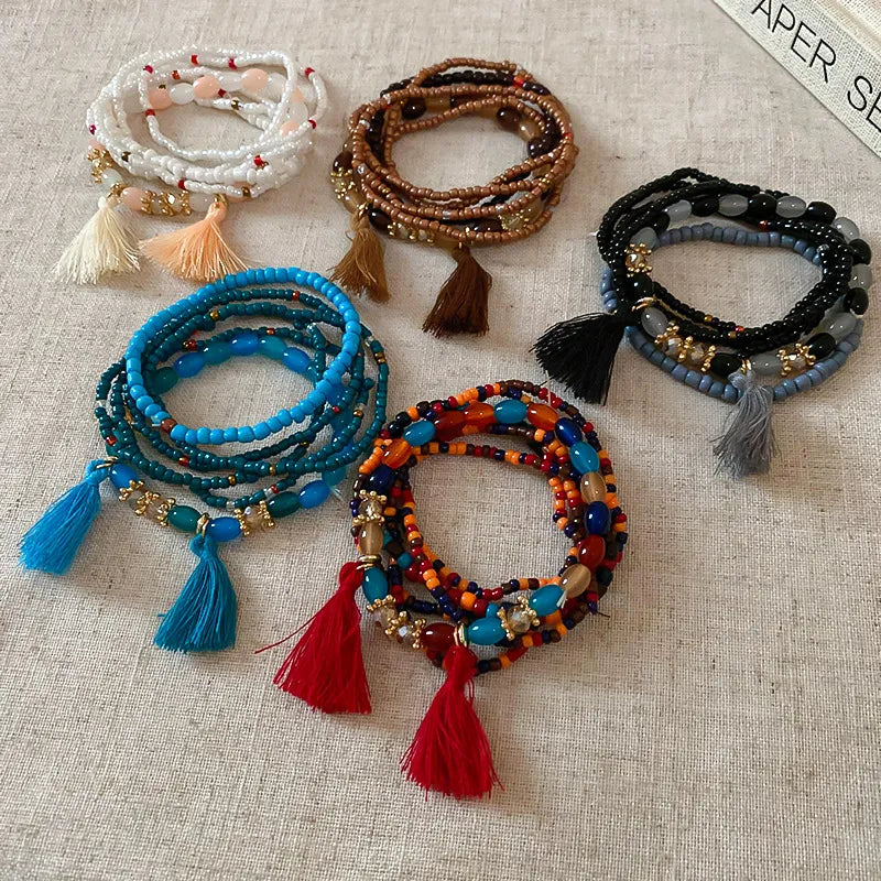 Tassel Rice Bead Bracelet – Handmade Boho Jewelry - LODIMAE FASHION