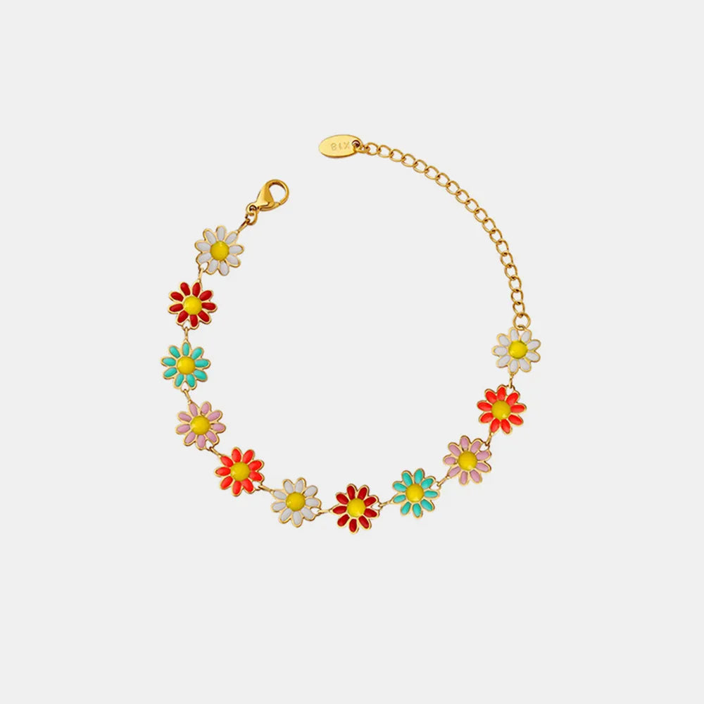 Titanium Steel Oil Drip Flower Bracelet - LODIMAE FASHION