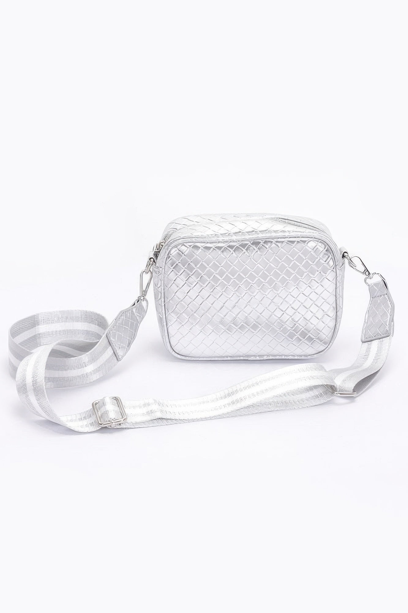Metallic Embossed Faux Leather Camera Bag W/strap - LODIMAE FASHION