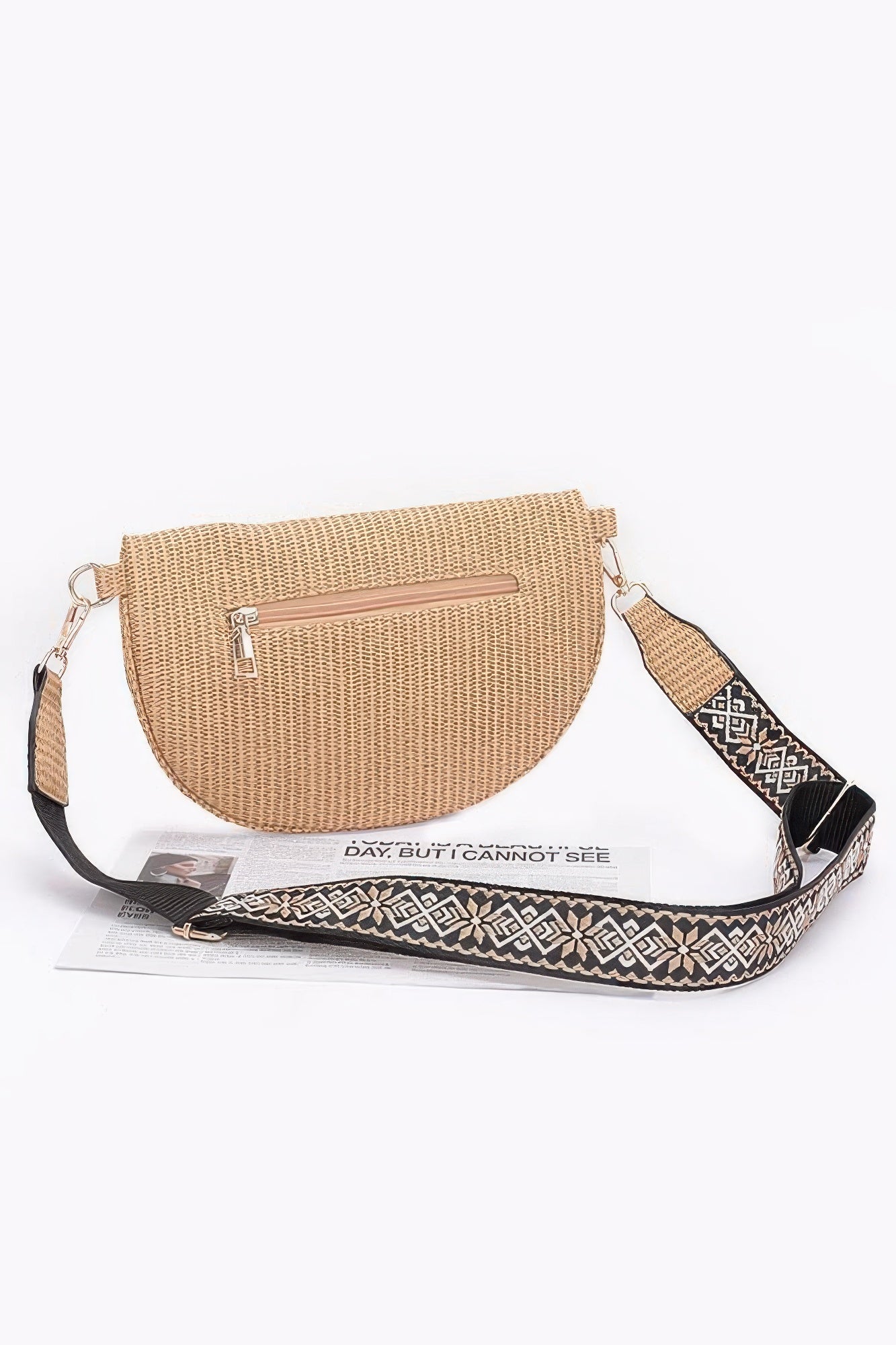 Faux Leather Fanny Pack W/ Multi Color Strap - LODIMAE FASHION