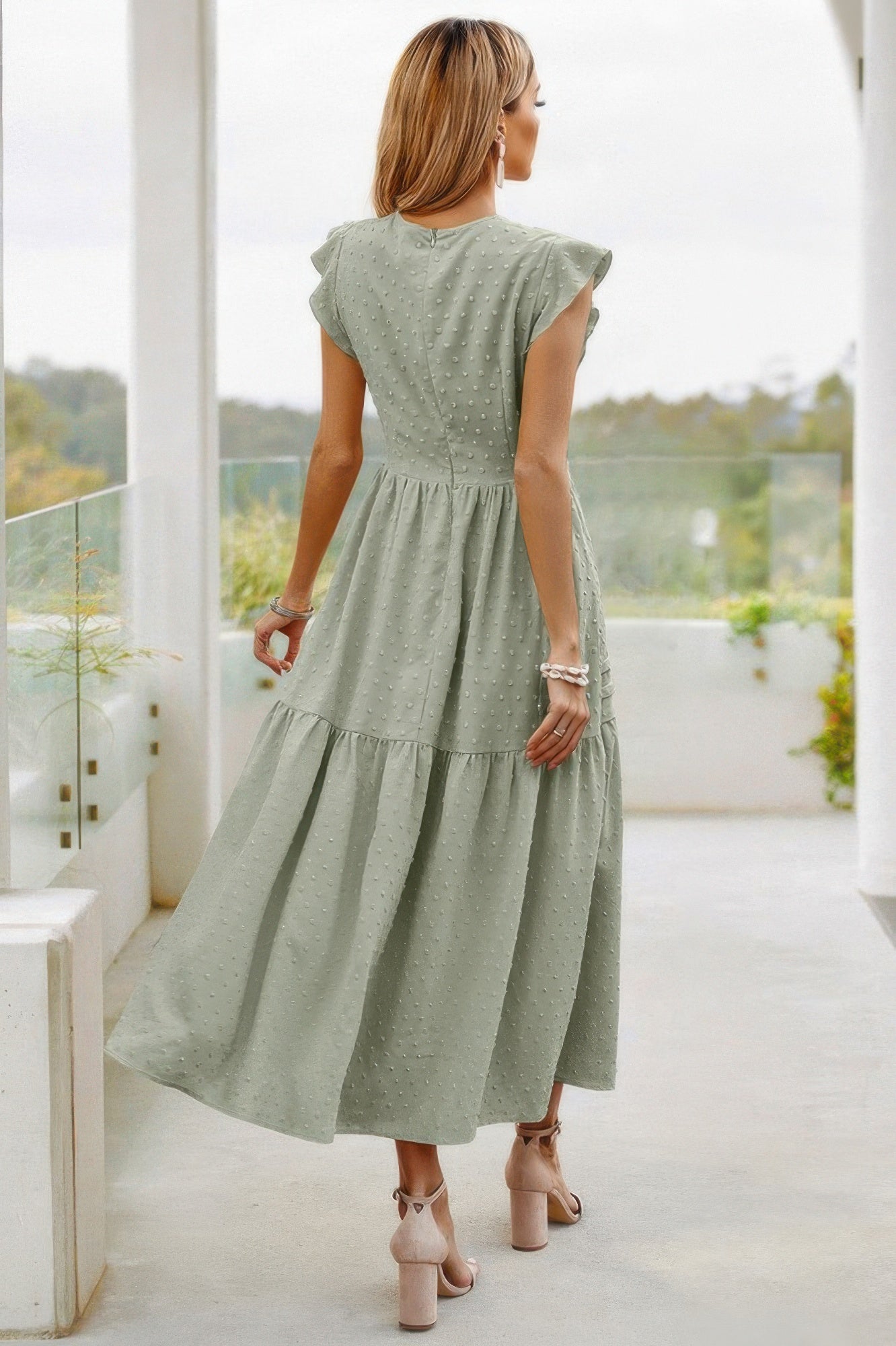 Ruffle Solid Willow Smocked Maxi Dress - LODIMAE FASHION